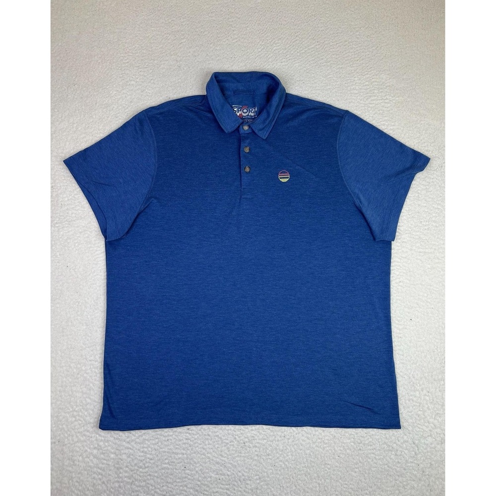 Marine Layer Polo Shirt Mens XL Blue Weekend Sport Stretch Jersey Knit Casual